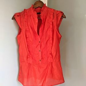 Elegant red ruffled top